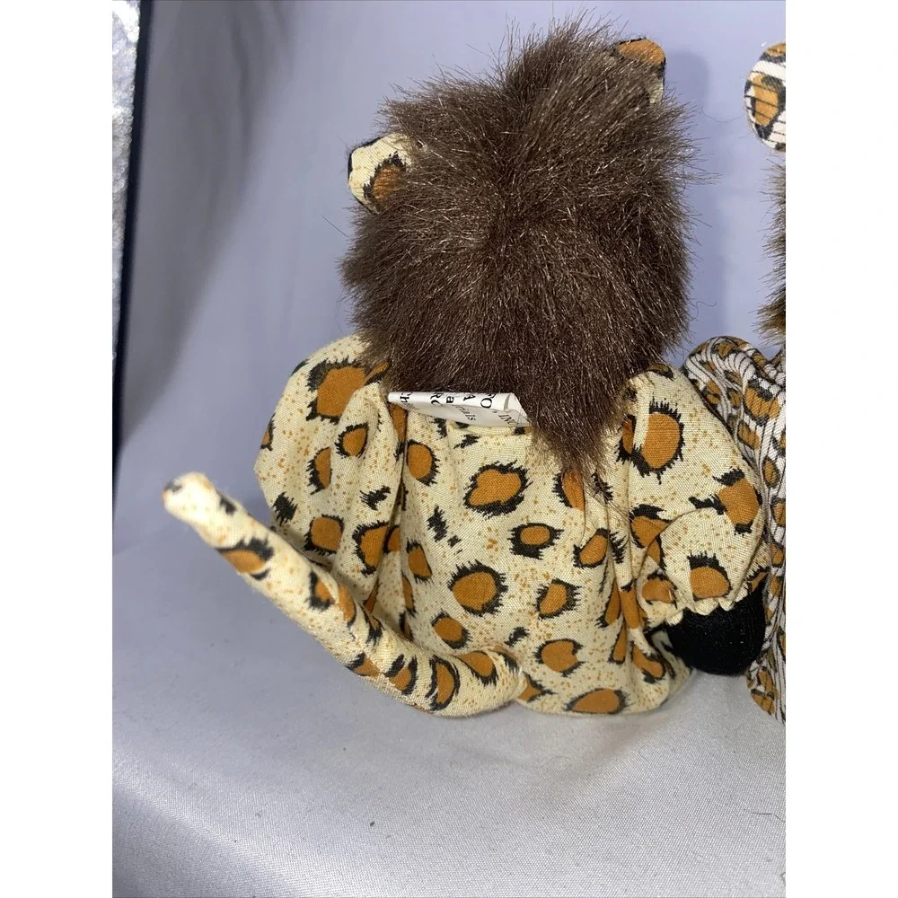VINTAGE Adorable Ceramic Painted Face Cat Dolls Springford Inc. RARE Leopard